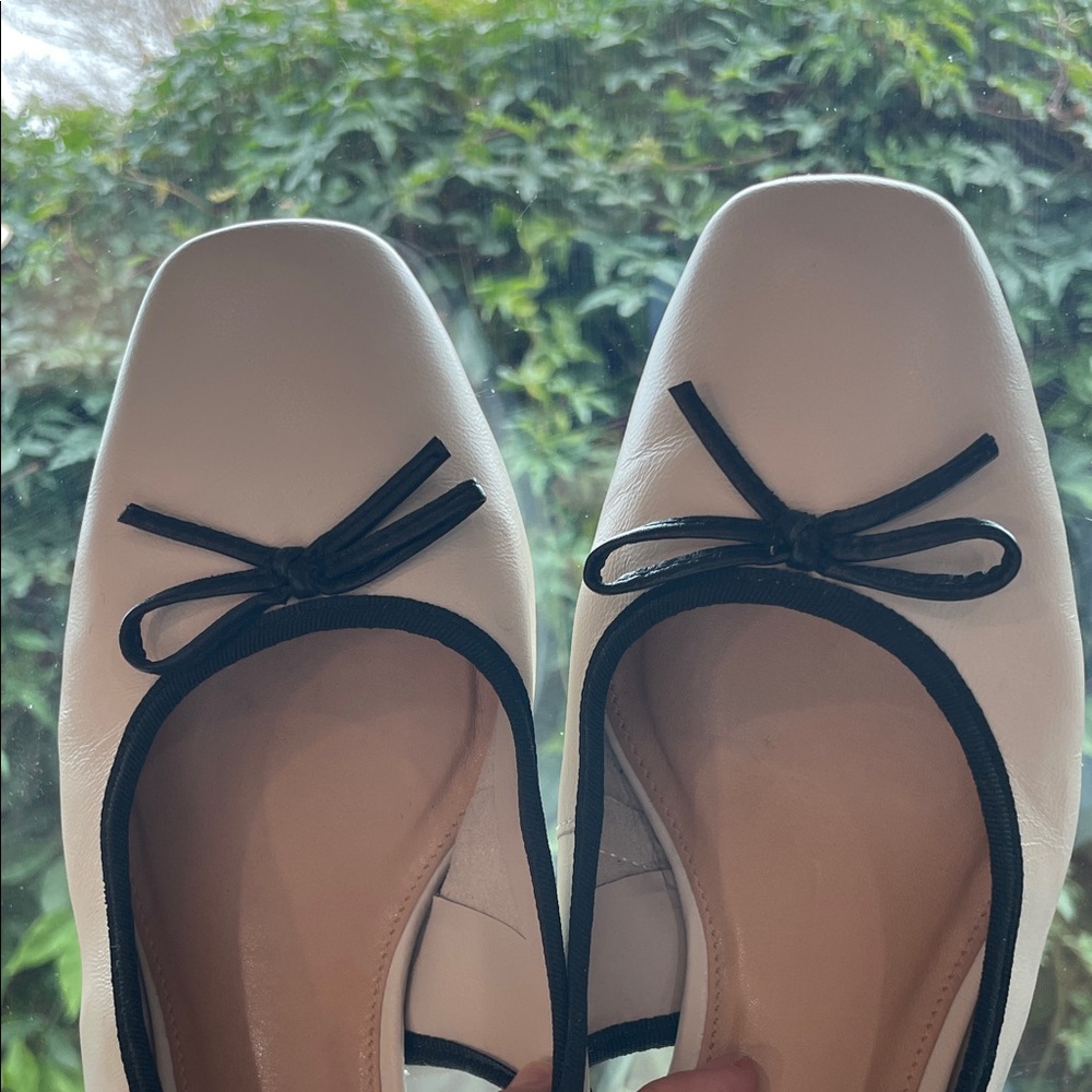 Anthropologie x Maeve Ballet Ankle Wrap Heels ivory - Picture 5 of 16